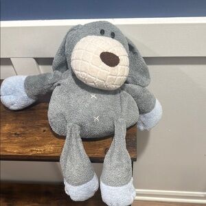 2010 TOYS R US 16" Plush DOG Puppy GREY BLUE White  lovey Stuffed Animal